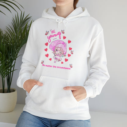  Be Yourself hoodie with a unique, motivational design.