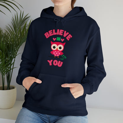 Believe In You graphic hoodie promoting daily motivation