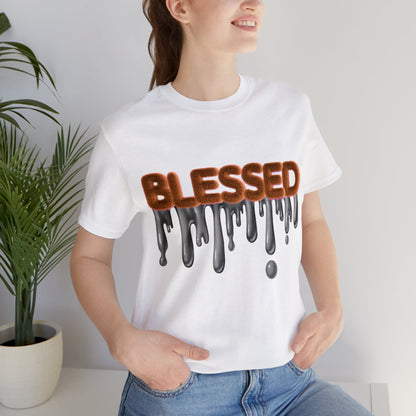 Blessed graphic tee with spiritual message print