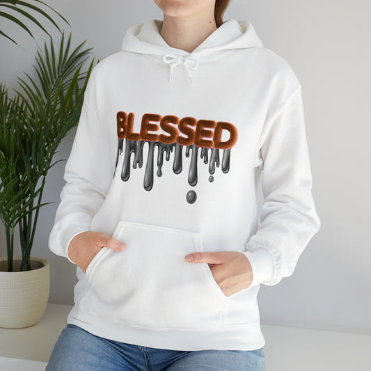 Blessed hoodie with inspirational text design for everyday wear