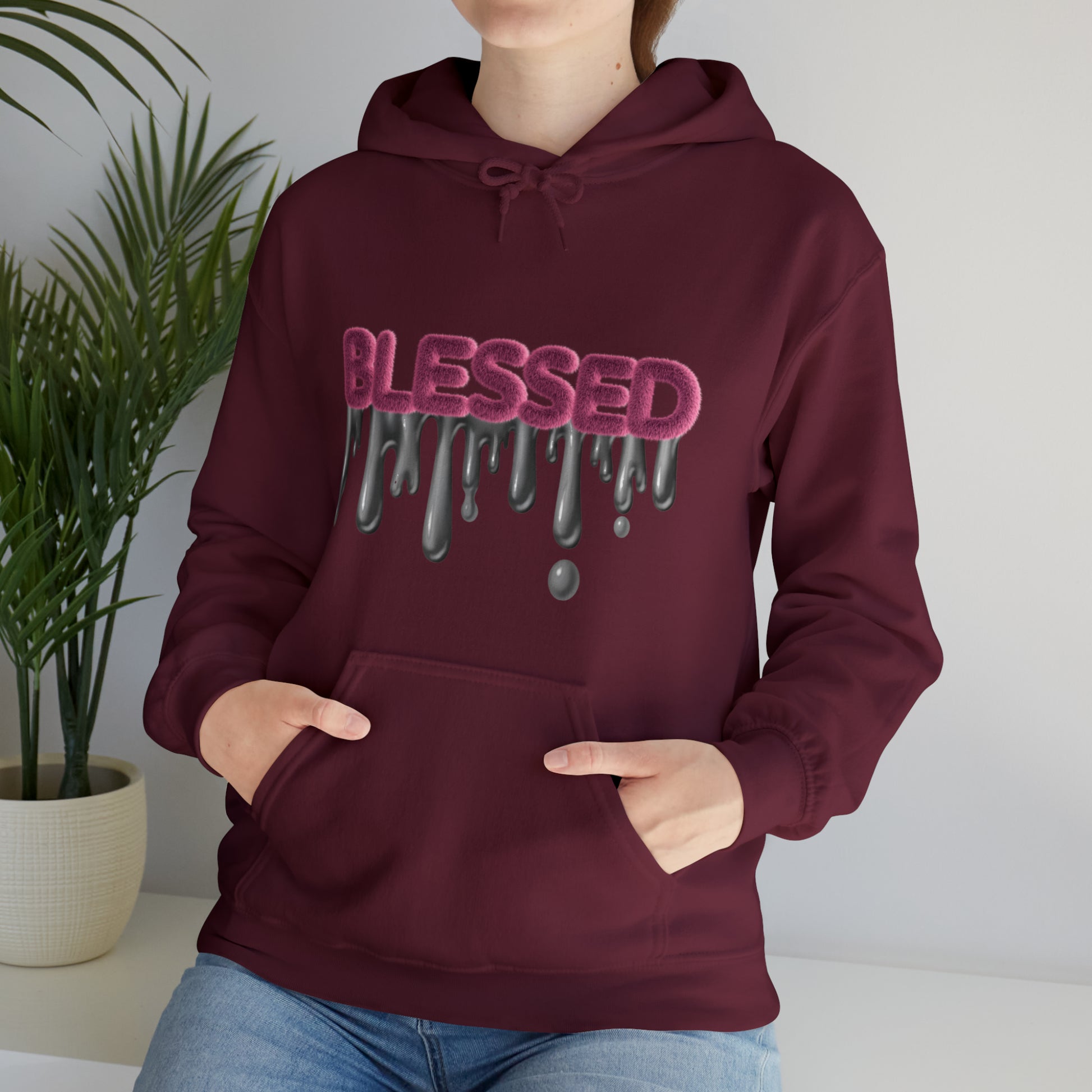  Blessed hoodie with motivational print for men and women