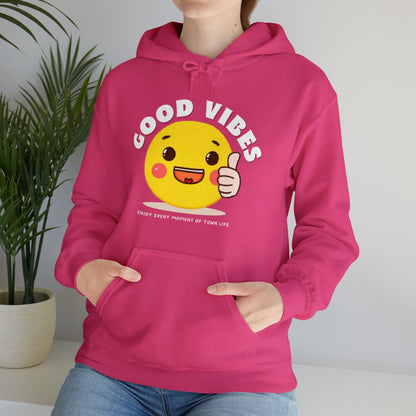 Bright and comfortable Good Vibes hoodie for good energy