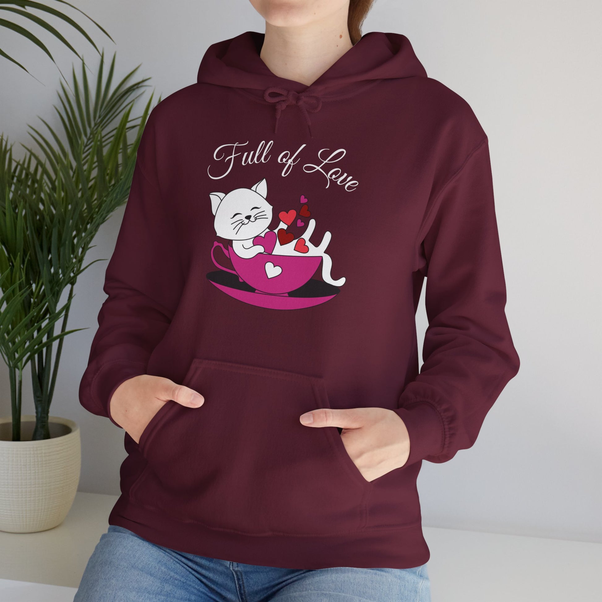 "Casual Full of Love hoodie perfect for chilly days"