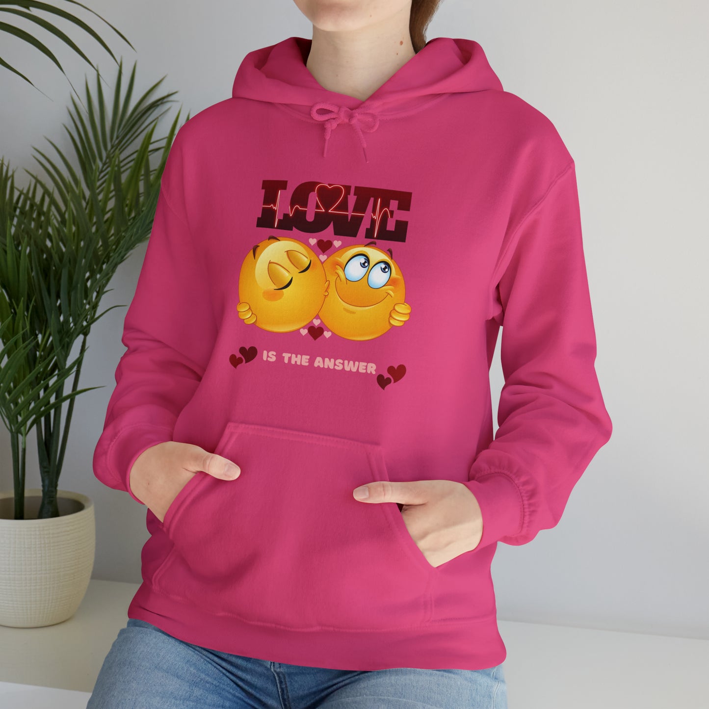 Casual Love Is The Answer hoodie with a heartwarming slogan"
