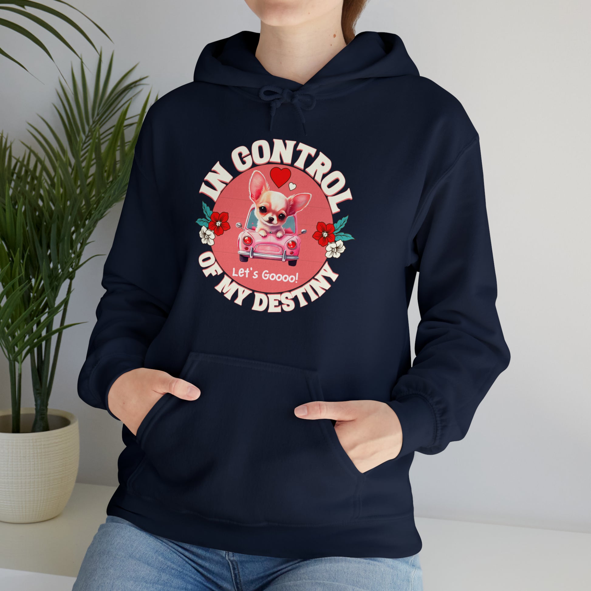 Comfort-fit Let’s Goooo hoodie with hype slogan