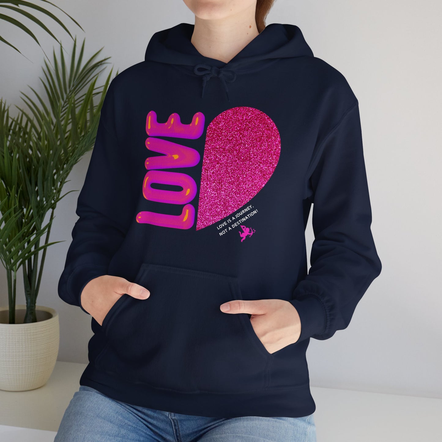 "Comfy love hoodie with a warm, romantic touch