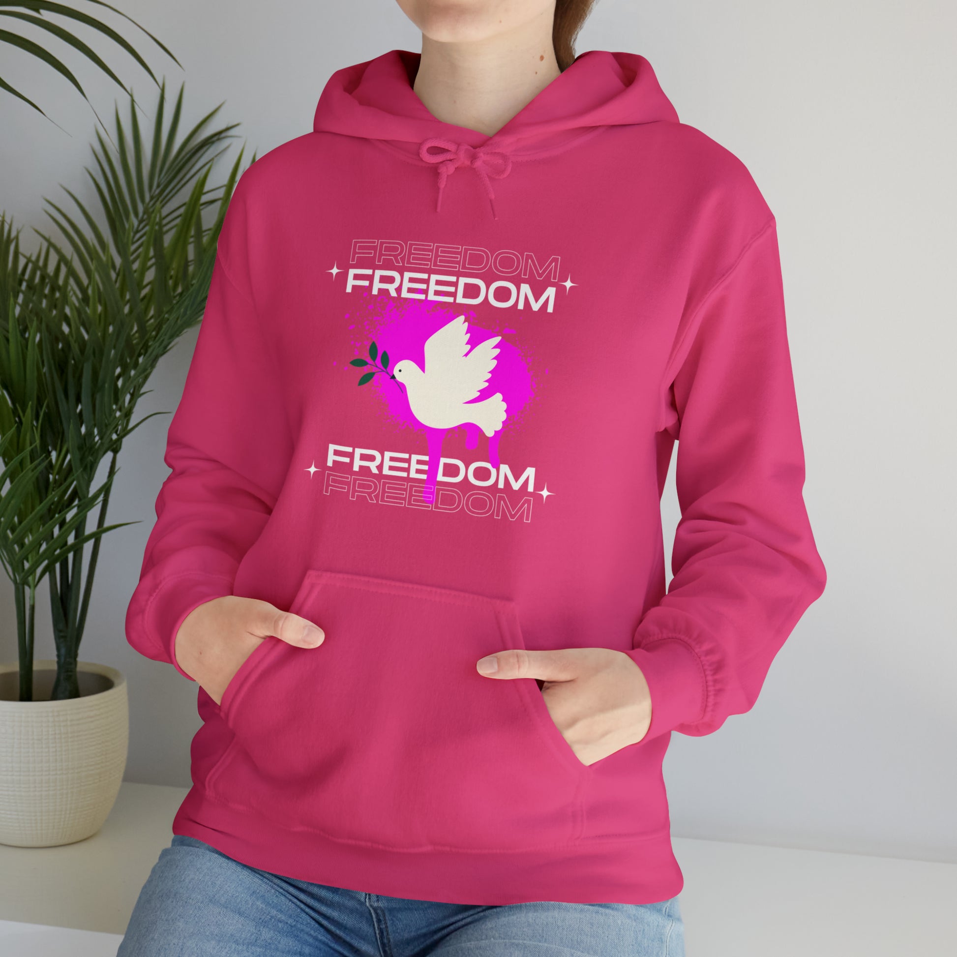 Freedom hoodie featuring inspiring typography