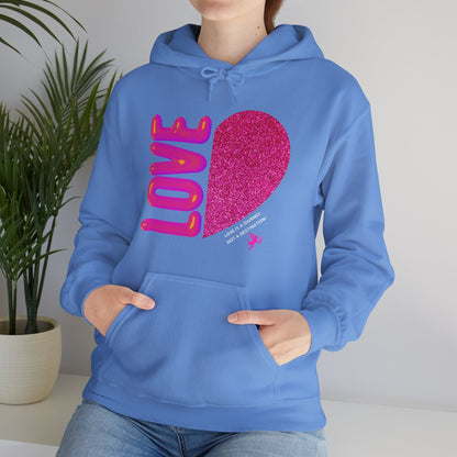 "Heart-shaped design love hoodie, soft and comfortable