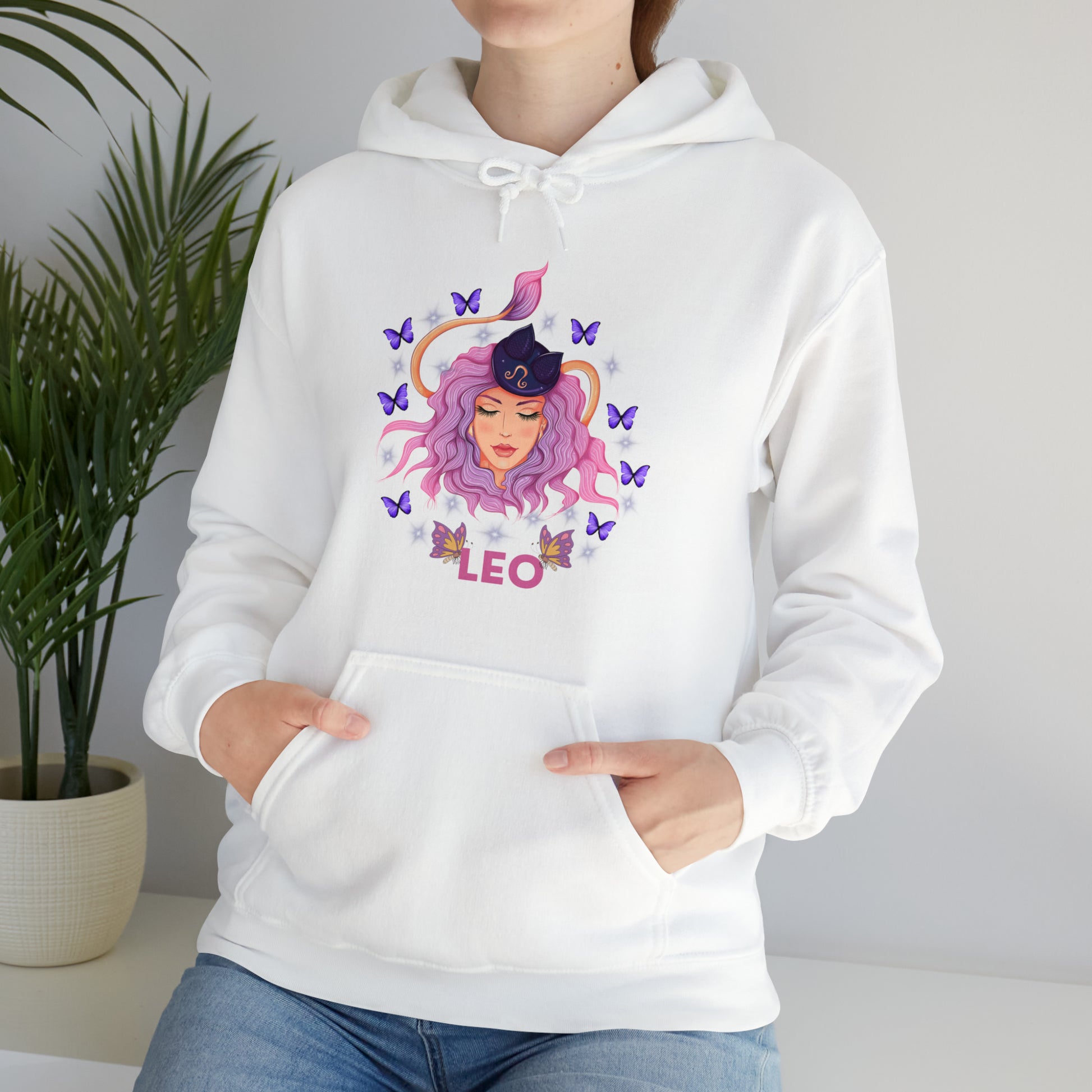 Leo zodiac signs hoodies with bold lion design
