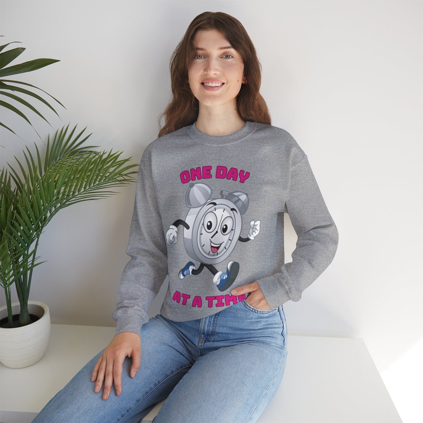 Lightweight One Day At a Time printed sweatshirt