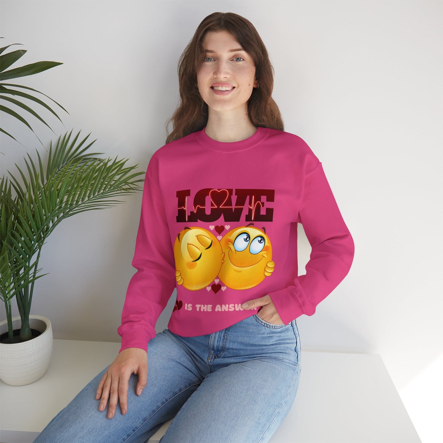 Love Is The Answer sweatshirt with warm, cozy feel