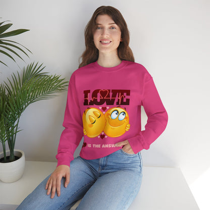 Love Is The Answer sweatshirt with warm, cozy feel