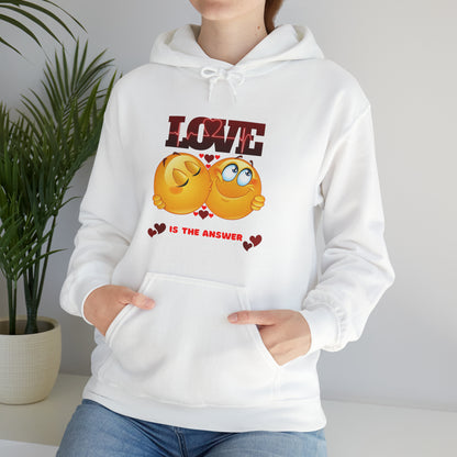 Minimalist Love Is The Answer hoodie with heart print