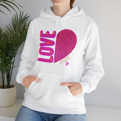 "Perfect gift: love hoodie with heart detail"