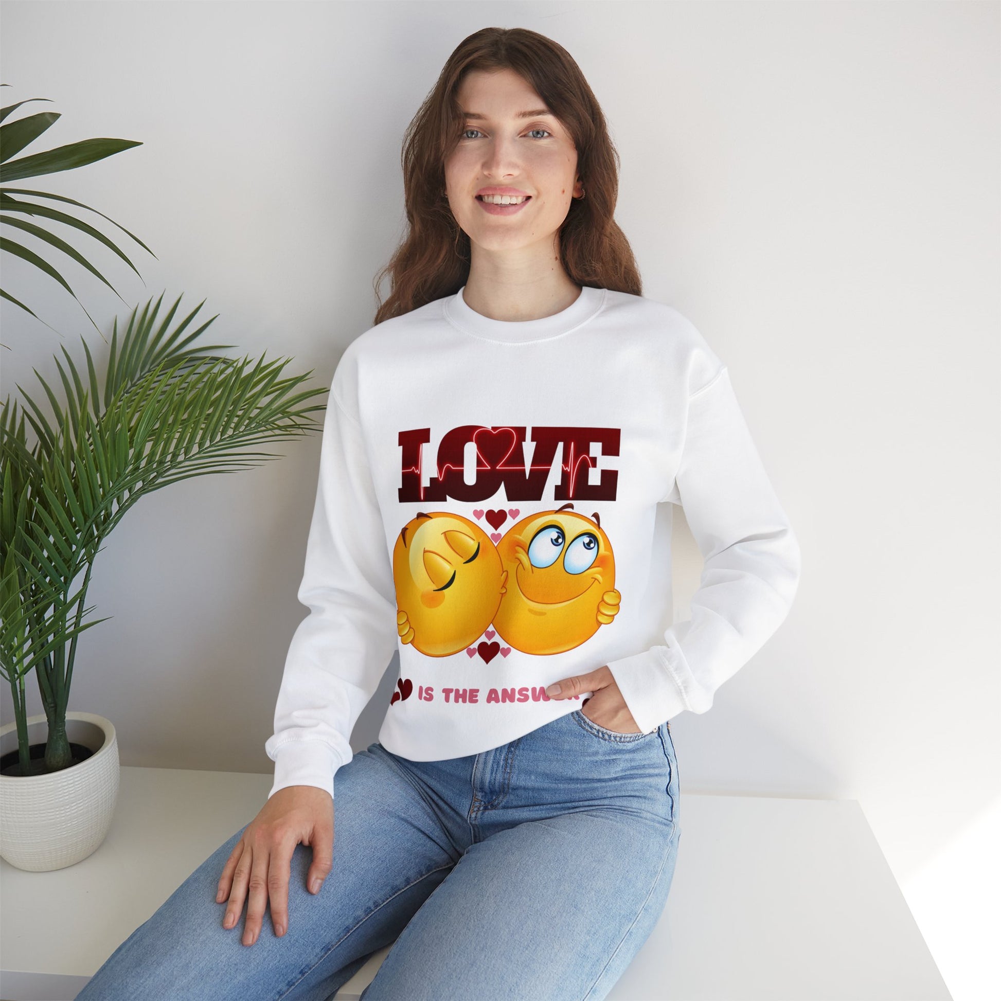 Positive message Love Is The Answer sweatshirt for casual wear