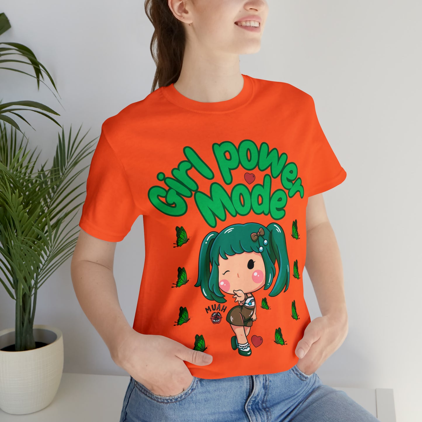 Relaxed-fit Girl Power Mode tee with inspiring graphic design"