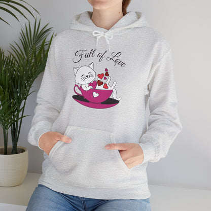 Relaxed Full of Love hoodie with positive love-themed design