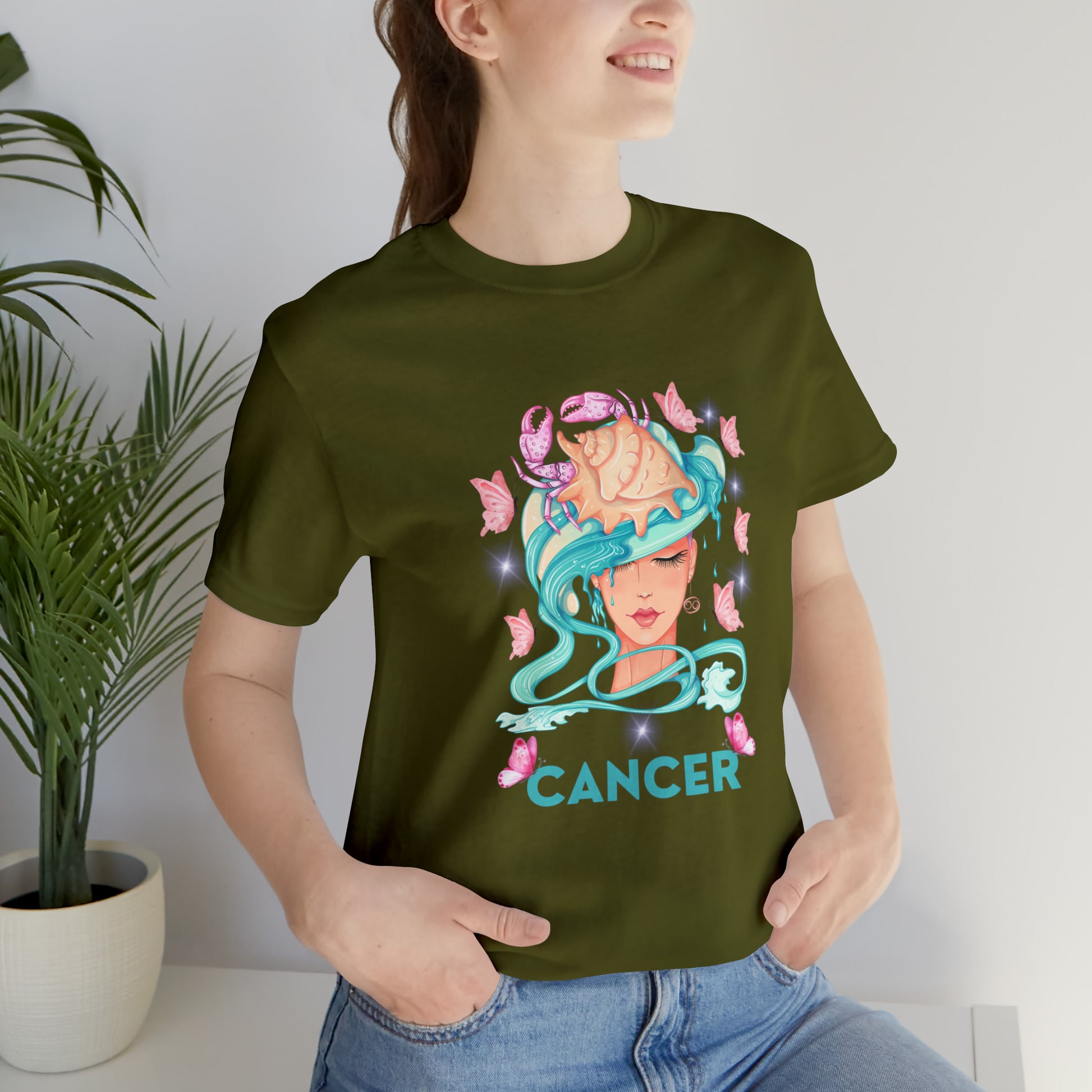  Relaxed fit Cancer Zodiac tee perfect for everyday wear.