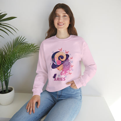 Soft Aries Zodiac Sweatshirt showcasing the Aries constellation.