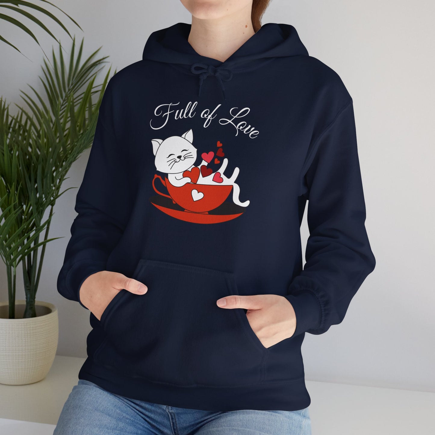 Soft Full of Love hoodie featuring a bold love graphic