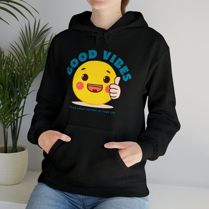 Soft Good Vibes hoodie perfect for spreading positivity