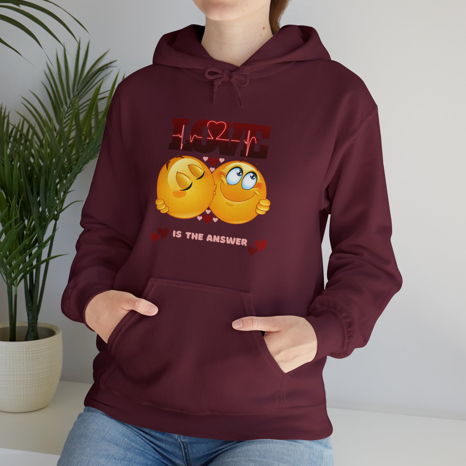 Soft Love Is The Answer hoodie for a warm, loving vibe