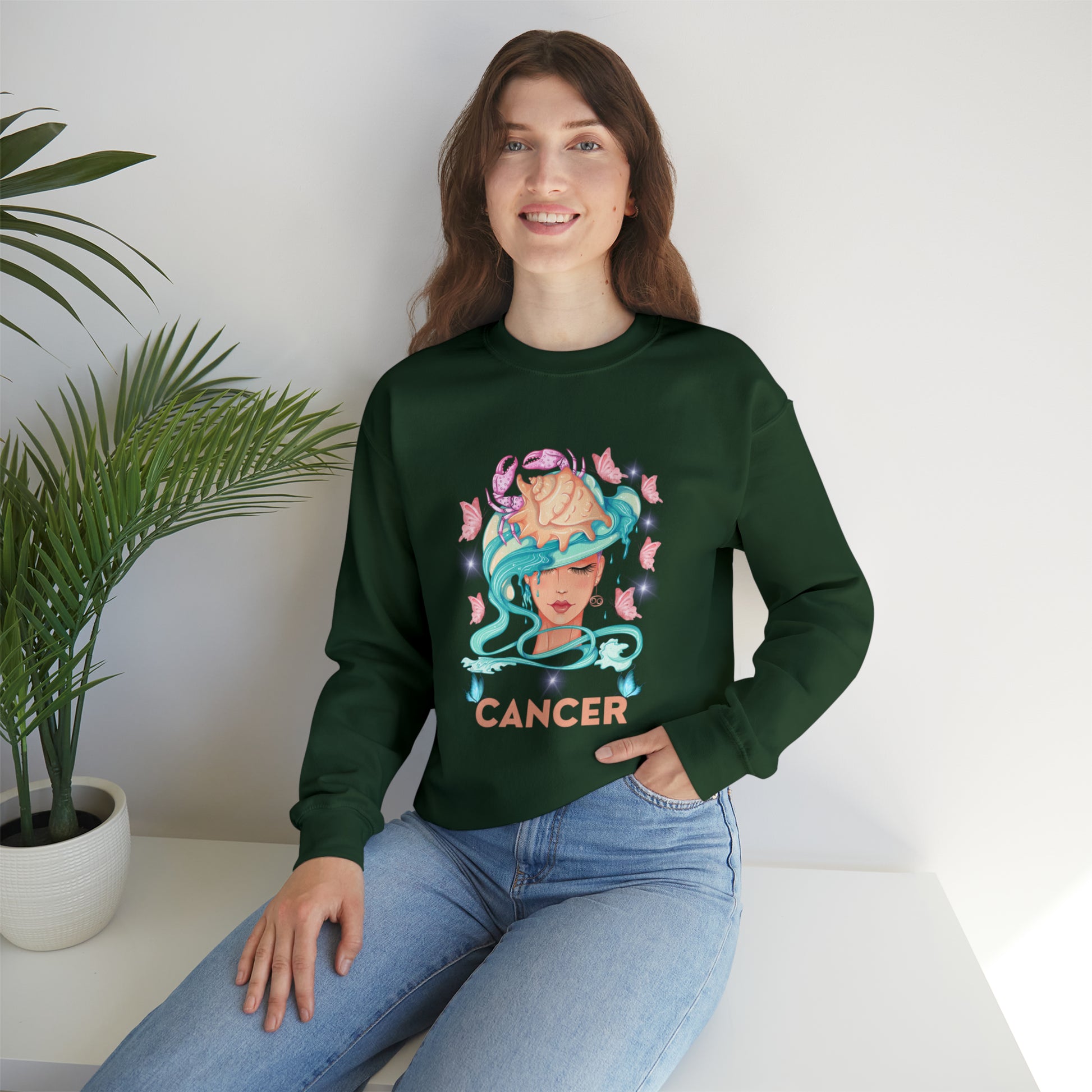  Soft and stylish Cancer Zodiac sweatshirt for astrology fans.