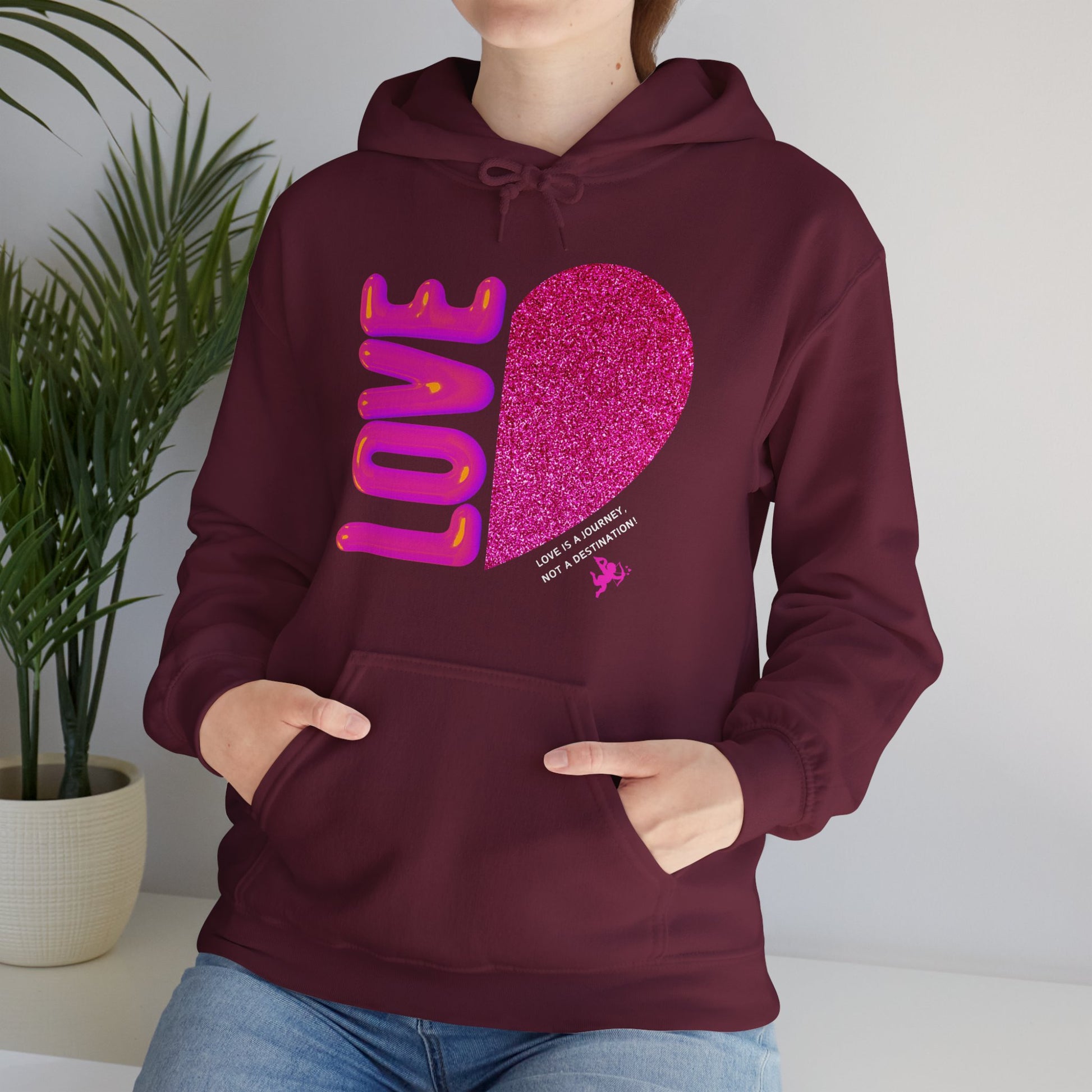 Soft, fleece-lined love hoodie for maximum comfort"