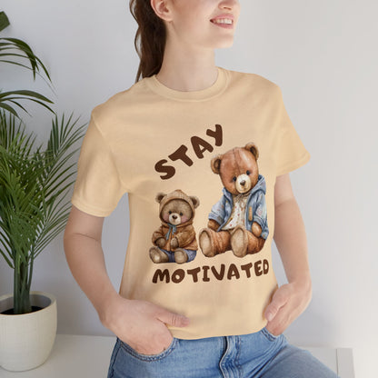 Stay Motivated tee featuring uplifting positive message