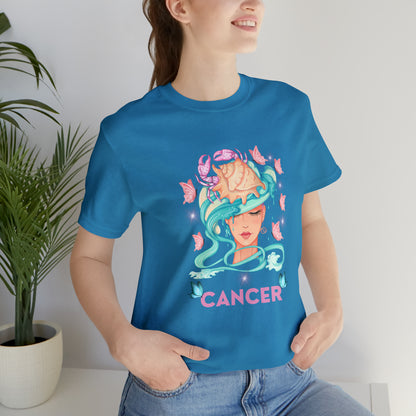 Stylish Cancer Zodiac tee perfect for astrology enthusiasts. 