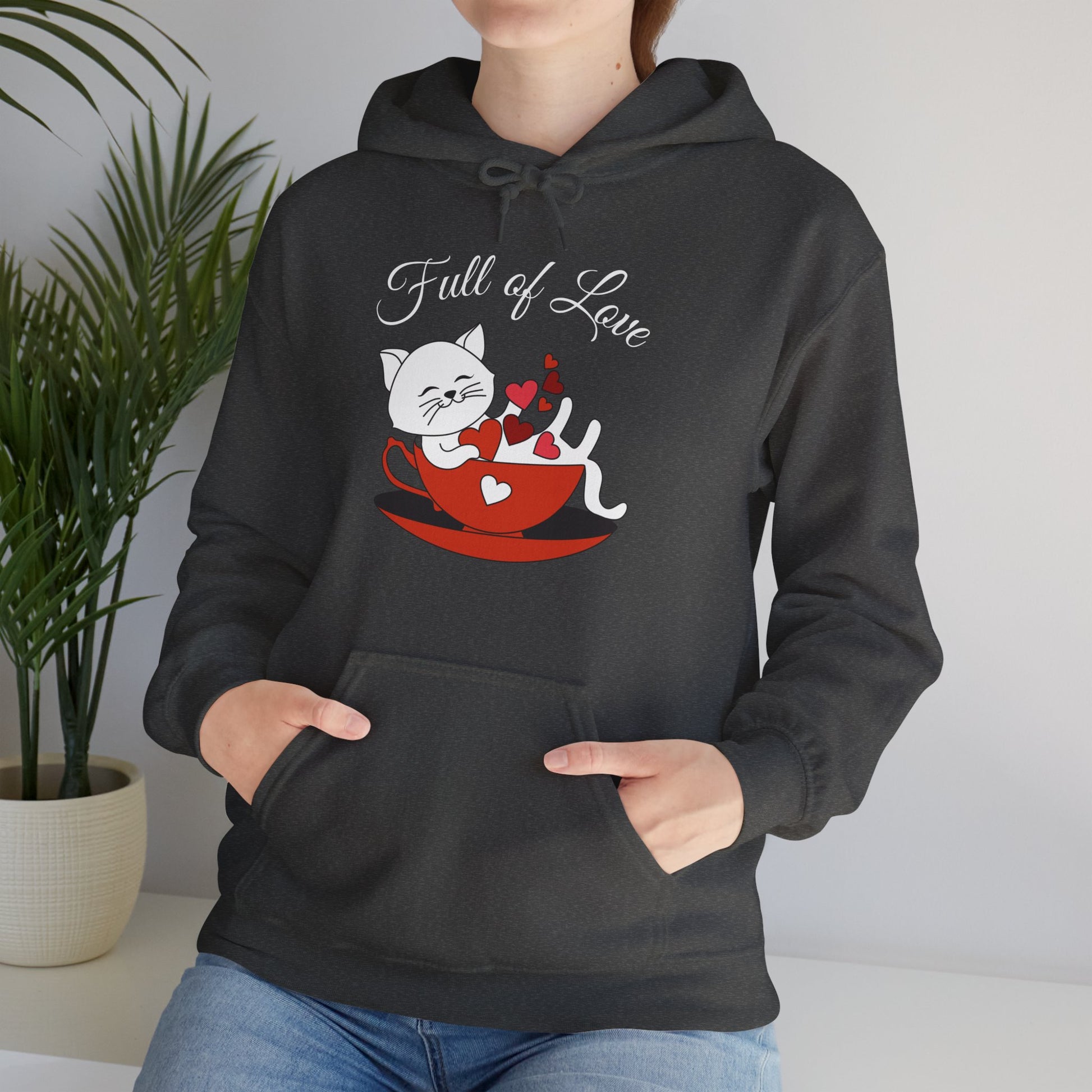 Stylish Full of Love hoodie with a loving graphic print"