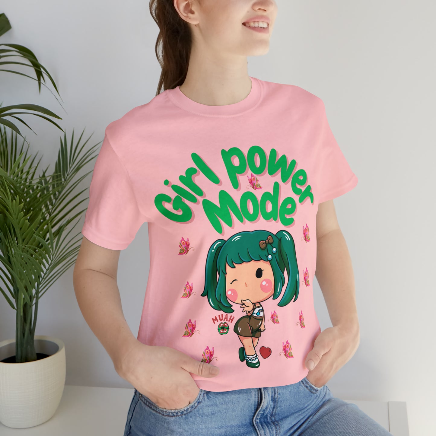 Stylish Girl Power Mode tee featuring a strong, confident print