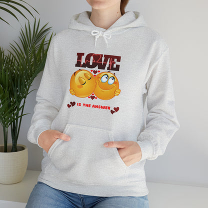 Trendy Love Is The Answer hoodie with positive message"