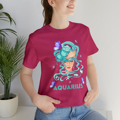 Unisex Aquarius Zodiac Signs Tee designed for astrology lovers.