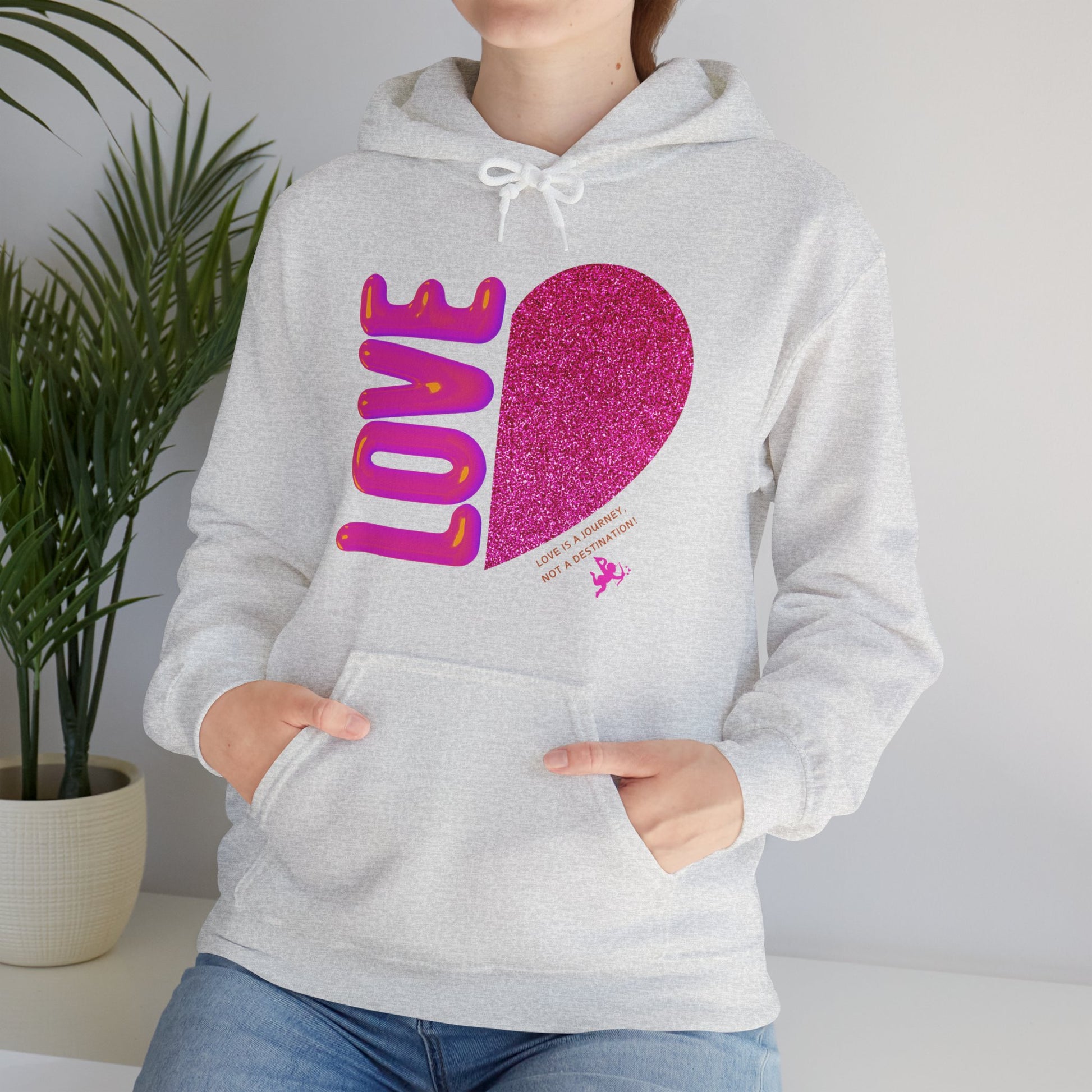 Warm love hoodie with a romantic design for chilly days